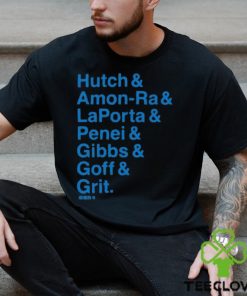 Detroit Ampersand Stars Hutch & Amon Ra & Laporta & Penei & Gibbs & Goff & Grit Shirt
