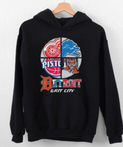 Detroit Grit City Red Wings Lions Tigers And Pistons Logo 2025 Shirt