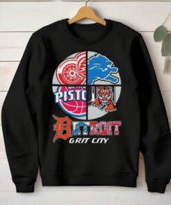 Detroit Grit City Red Wings Lions Tigers And Pistons Logo 2025 Shirt