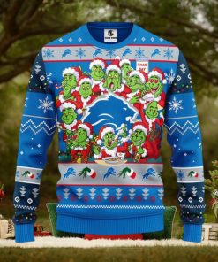 Detroit Lions 12 Grinch Xmas Day Christmas Ugly Sweater