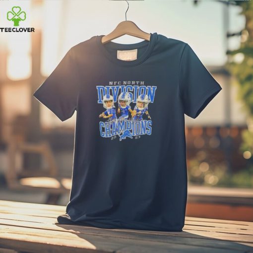 Detroit Lions 2023 NFC North Division Champions Big Head Players Signatures Essentials T Shirt