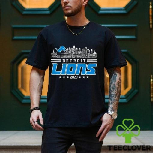 Detroit Lions 2023 Skyline Players Name Shirt