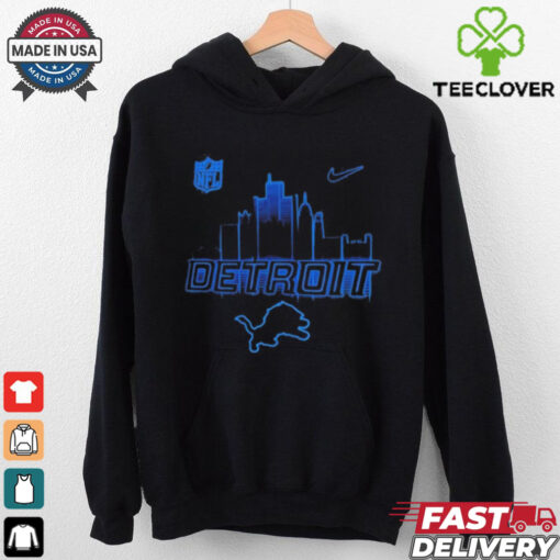 Detroit Lions 2024 Back In Black City Skyline Baseball Shirt
