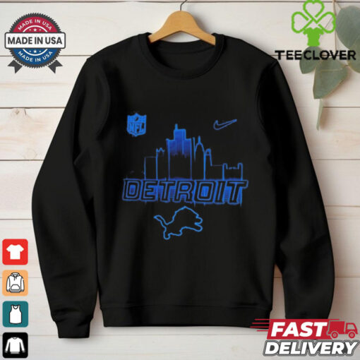 Detroit Lions 2024 Back In Black City Skyline Baseball Shirt