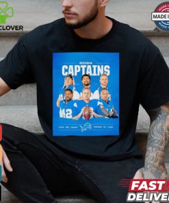 Detroit Lions 2024 Captains Anzalone Sewell Hutchinson Reeves Maybin Goff St. Brown shirt
