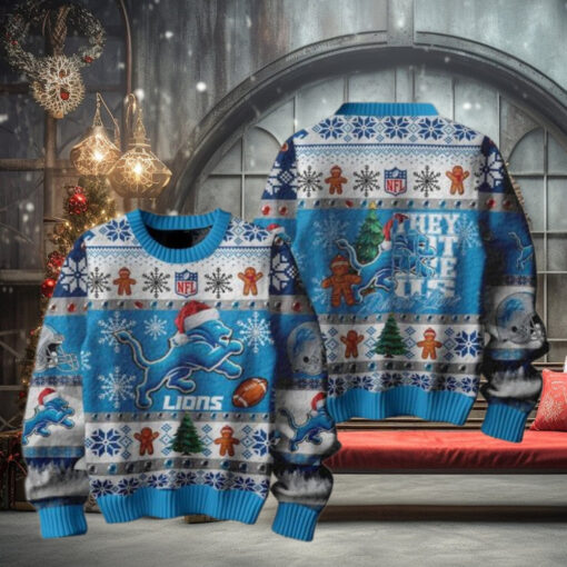 Detroit Lions 2024 They Not Like Us Lions Christmas Ugly Sweater