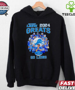 Detroit Lions 2024 greats go Lions players and coach shirt