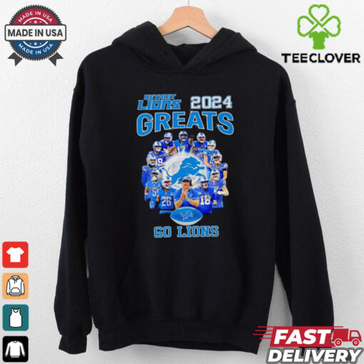 Detroit Lions 2024 greats go Lions players and coach shirt