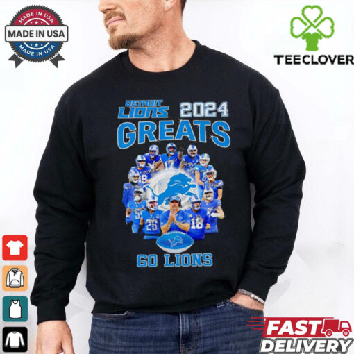 Detroit Lions 2024 greats go Lions players and coach shirt