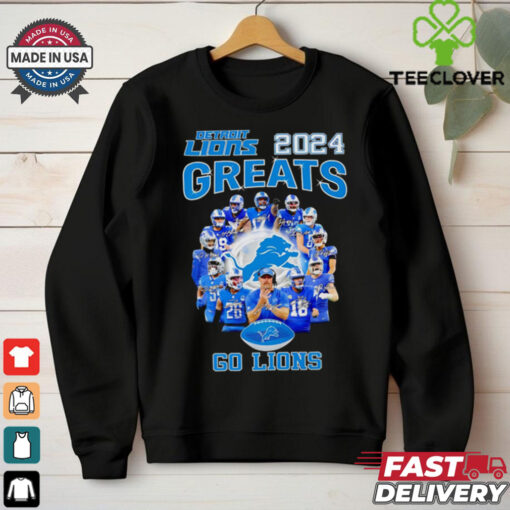 Detroit Lions 2024 greats go Lions players and coach shirt