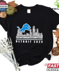 Detroit Lions 2024 name player city skyline shirt