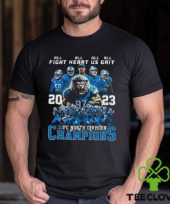 Detroit Lions All Fight All Heart All Us All Grit 2023 NFC North Division Champions T Shirt