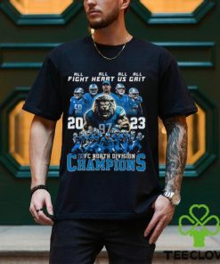 Detroit Lions All Fight All Heart All Us All Grit 2023 NFC North Division Champions T Shirt