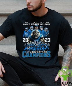 Detroit Lions All Fight All Heart All Us All Grit 2023 NFC North Division Champions T Shirt