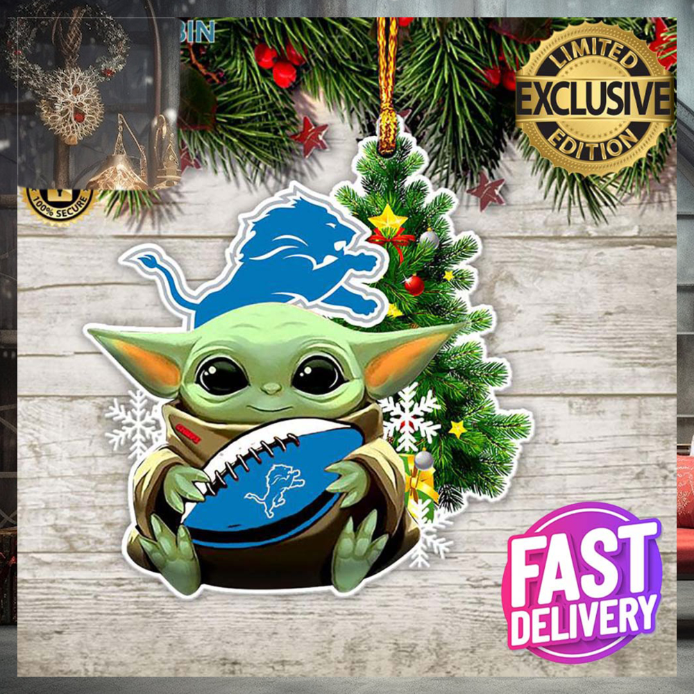 Detroit Lions Baby Yoda NFL Christmas Tree Decorations Ornament Detroit Lions Baby Yoda NFL Christmas Tree Decorations Ornament