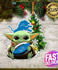 Detroit Lions Baby Yoda NFL Christmas Tree Decorations Ornament