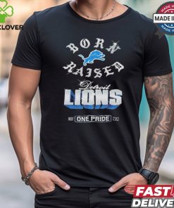 Detroit Lions Born x Raised Black Chrome Rocker Shirt