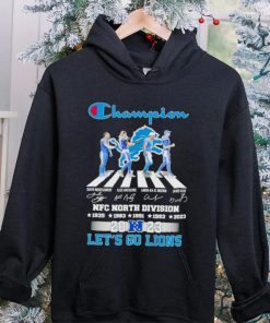 Detroit Lions Champion Abbey Road NFC North Division 2023 let’s go Lions signatures shirt