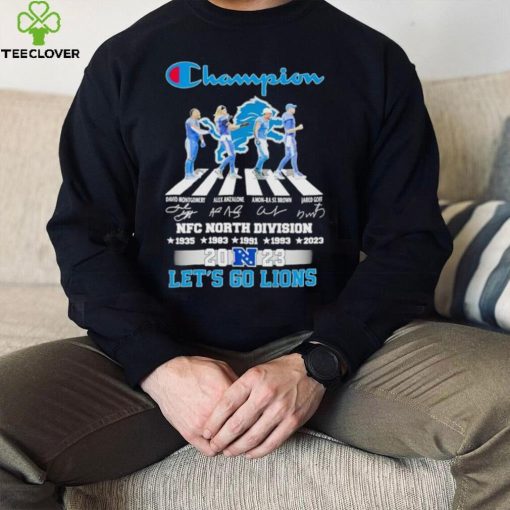 Detroit Lions Champion Abbey Road NFC North Division 2023 let’s go Lions signatures hoodie, sweater, longsleeve, shirt v-neck, t-shirt