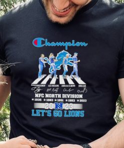 Detroit Lions Champion Abbey Road NFC North Division 2023 let’s go Lions signatures hoodie, sweater, longsleeve, shirt v-neck, t-shirt