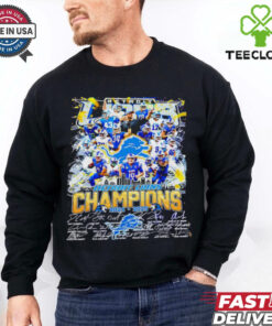 Detroit Lions Champions 2024 2025 Football legends signature shirt