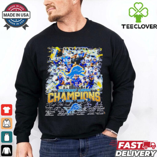 Detroit Lions Champions 2024 2025 Football legends signature shirt