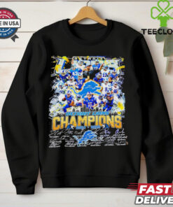 Detroit Lions Champions 2024-2025 Football Legends Signature Shirt featuring a bold design that celebrates the team’s victory and honors the football legends. Show your pride for the Detroit Lions and their legendary players with this iconic, commemorative apparel.