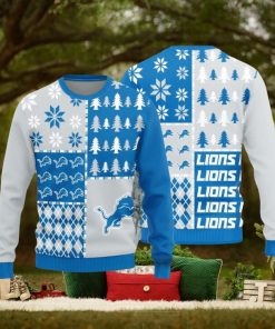 Detroit Lions Christmas Pine Trees Pattern New Style Knitted Sweater