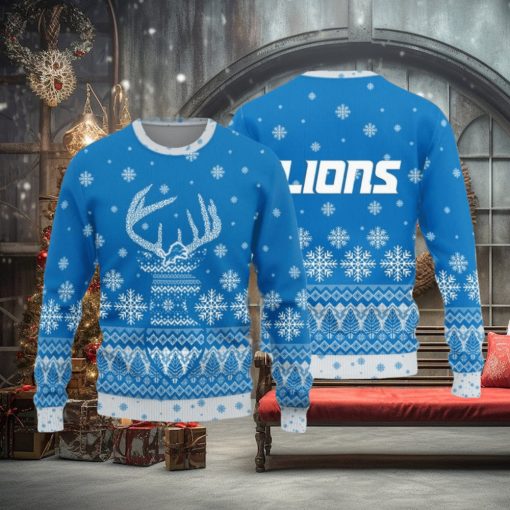 Detroit Lions Christmas Reindeer Knitted Sweater