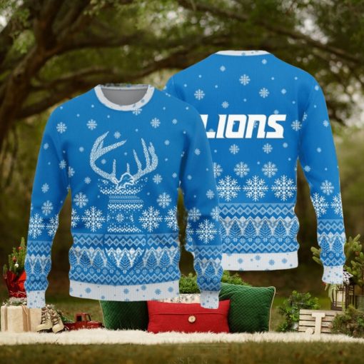 Detroit Lions Christmas Reindeer Knitted Sweater