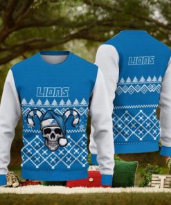 Detroit Lions Christmas Skull Halloween Ugly Christmas Sweaters