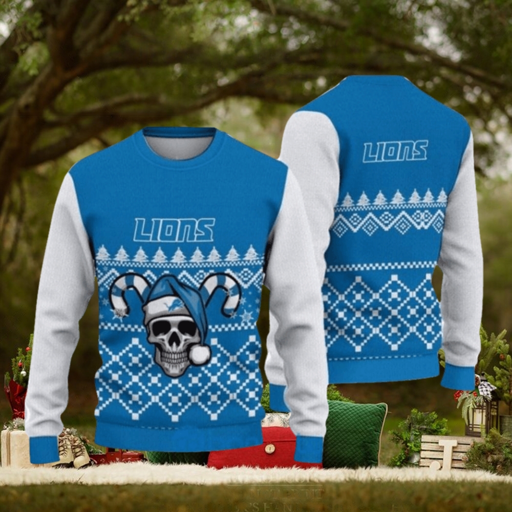 Detroit Lions Christmas Skull Halloween Ugly Christmas Sweaters Detroit Lions Christmas Skull Halloween Ugly Christmas Sweaters