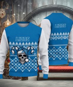 Detroit Lions Christmas Skull Halloween Ugly Christmas Sweaters 1 Detroit Lions Christmas Skull Halloween Ugly Christmas Sweaters