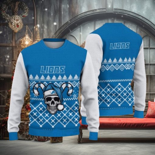 Detroit Lions Christmas Skull Halloween Ugly Christmas Sweaters