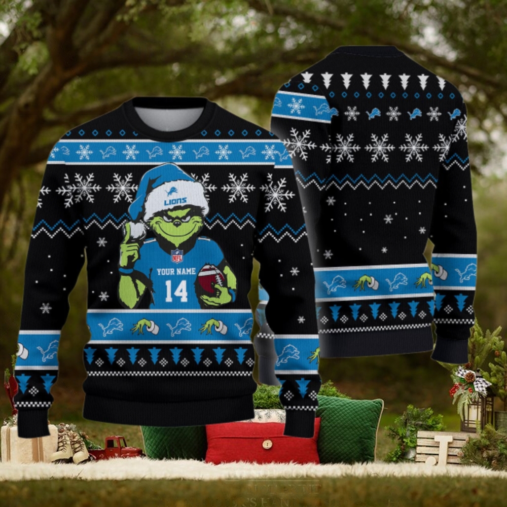 Detroit Lions Custom Chrismas Ugly Sweater Detroit Lions Custom Chrismas Ugly Sweater