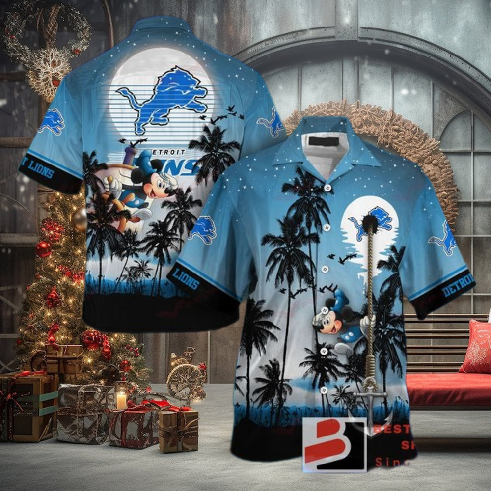 Detroit Lions Custom Funny Hawaiian Shirt Beach Outfit NFL Detroit Lions Custom Funny Hawaiian Shirt Beach Outfit NFL