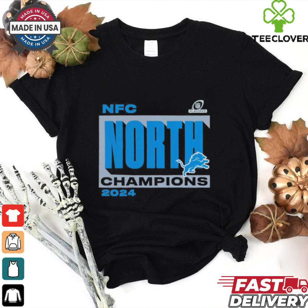 Detroit Lions Fanatics 2024 NFC North Division Champions Conquer T Shirt Detroit Lions Fanatics 2024 NFC North Division Champions Conquer T Shirt