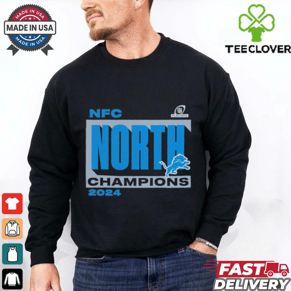 Detroit Lions Fanatics 2024 NFC North Division Champions Conquer T Shirt Detroit Lions Fanatics 2024 NFC North Division Champions Conquer T Shirt