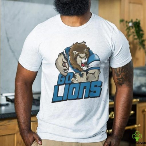 Detroit Lions Football Go Lions Mascot T Shirt