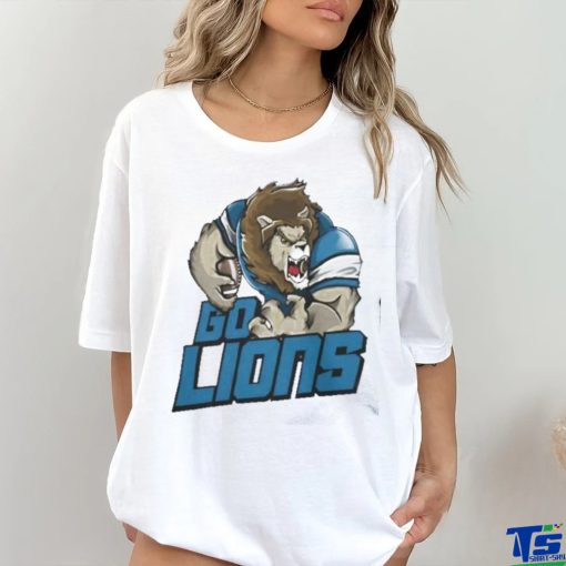 Detroit Lions Football Go Lions Mascot T Shirt