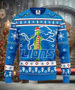 Detroit Lions Funny Grinch Christmas Ugly Sweater