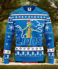 Detroit Lions Funny Grinch Christmas Ugly Sweater