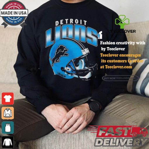 Detroit Lions Gradient Helmet T shirt