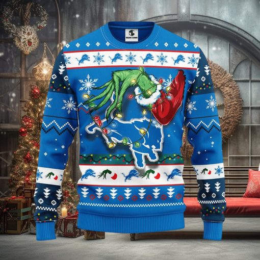 Detroit Lions Grinch Christmas Ugly Sweater