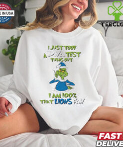 Detroit Lions Grinch Santa I just took a DNA test turns out I am 100_ that Lions fan Christmas shirt