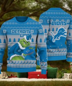 Detroit Lions Grinch Ugly Christmas Sweater