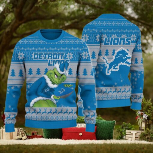 Detroit Lions Grinch Ugly Christmas Sweater