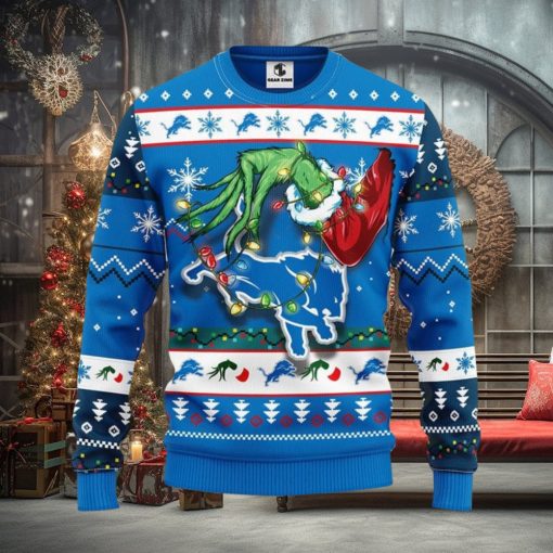 Detroit Lions Grinch Xmas Ugly Christmas Sweater Best Christmas Gift Ideas