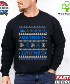 Detroit Lions Gritmas Ugly Christmas T shirts