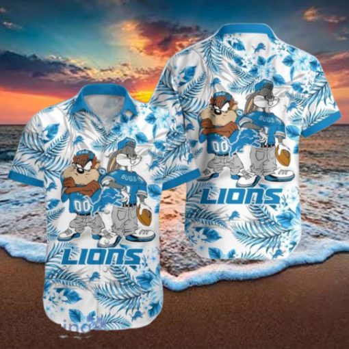 Detroit Lions Hawaiian Shirt Taz and Bugs For NFL Team